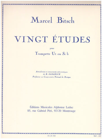 20 Etudes for Trumpet by Marcel Bitsch, pub. Leduc Hal Leonard