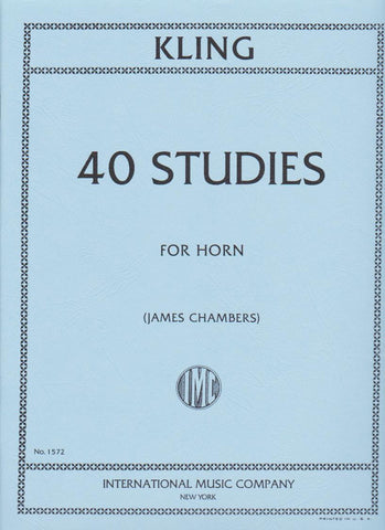 40 Studies for French Horn by Henri Kling, pub. International