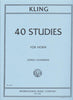 40 Studies for French Horn by Henri Kling, pub. International