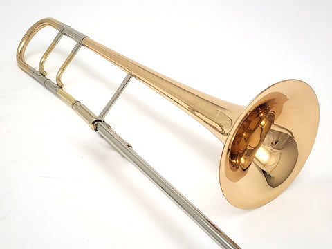 Schmelzer Model 1 Tenor Trombone in Gold Brass with Long Crook