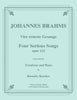 Four Serious Songs Opus 121 for Trombone and Piano, tr. Kerekes, pub. Cherry Classics