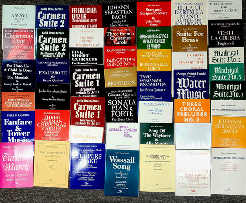 Sheet Music Bundle of Brass Quintet and Brass Choir Pieces:  The Full Monty