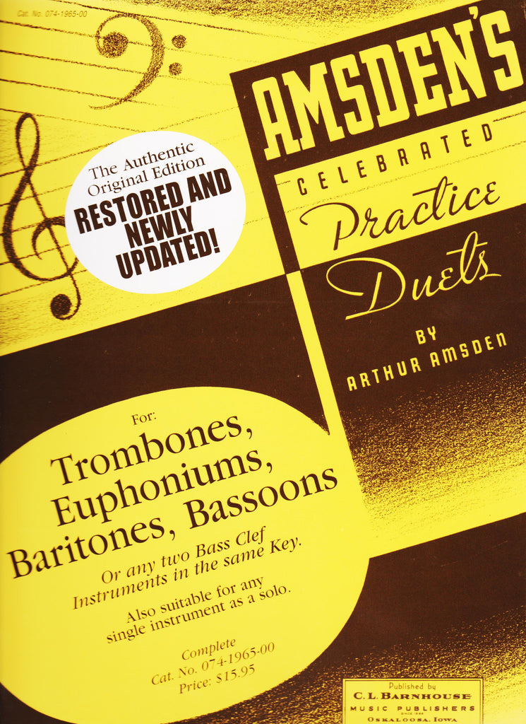 Practice Duets for Trombone by Arthur Amsden, pub. Barnhouse