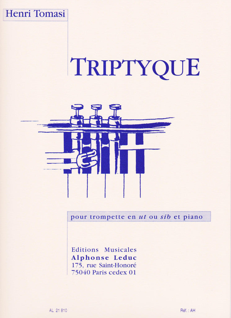 Triptyque for Trumpet and Piano by Henri Tomasi, pub. Leduc Hal Leonard